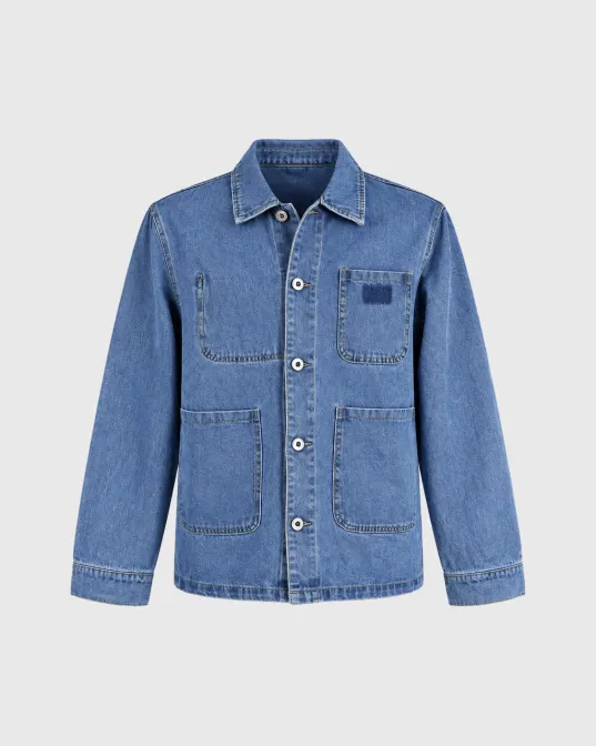 Remy muška radna denim jakna s našivenim džepovima - No.97, plava