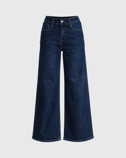 Sena wide leg farmerke bez pranja i habanja, indigo plave