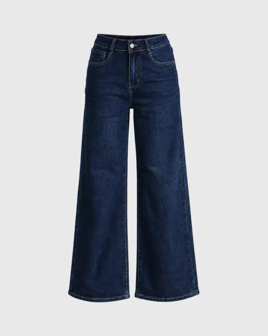 Sena wide leg farmerke bez pranja i habanja, indigo plave